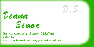 diana simor business card